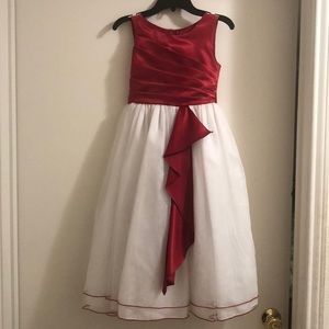 Girls red & white gown